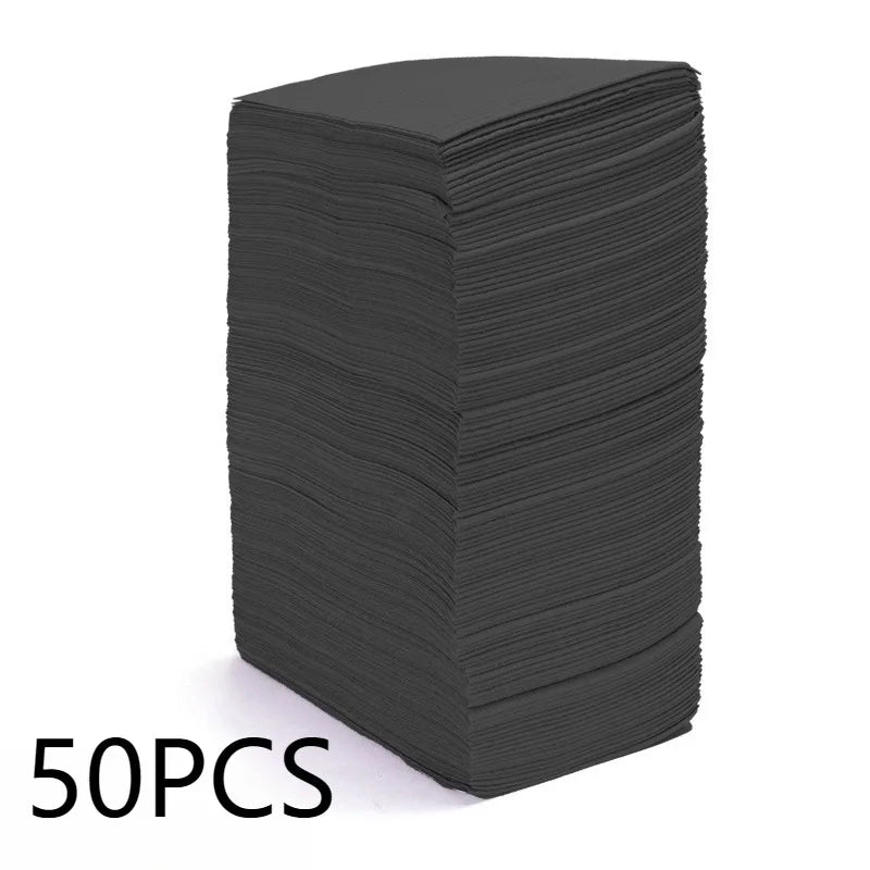 Disposable Waterproof Table Covers – Tattoo & Nail Mat 20–125pcs Disposable Table Cover PLUSH Black-50PCS