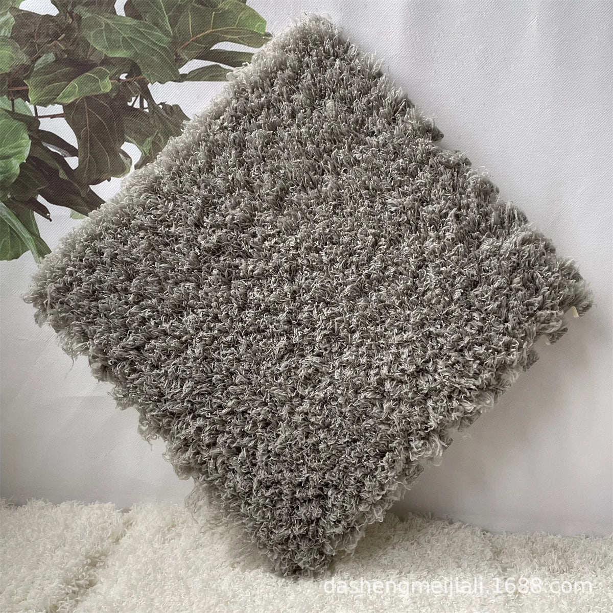 Interlocking Puzzle Mat – Thick Plush Soft Floor Tiles for Home Interlocking Floor Mat PLUSH Grey 3PCS