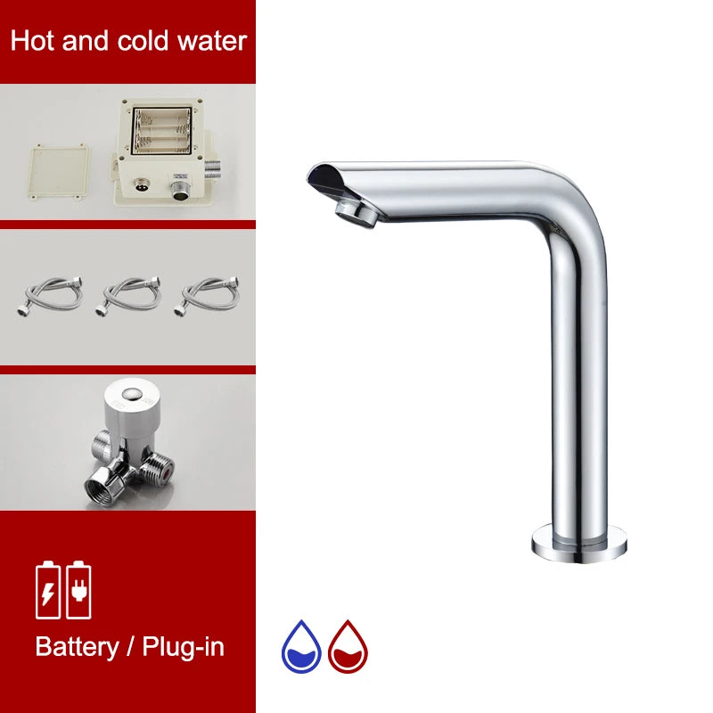 Sensor Basin Faucet Chrome Deck Mounted – ELS8870 Auto Tap Sensor Basin Faucet PLUSH Middle hot cold