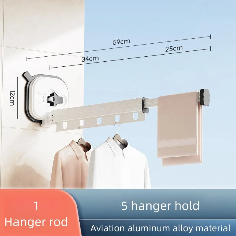 Wall-Mounted Folding Clothes Drying Rack | Retractable Aluminum Clothes Drying Rack PLUSH Drying Racks B1
