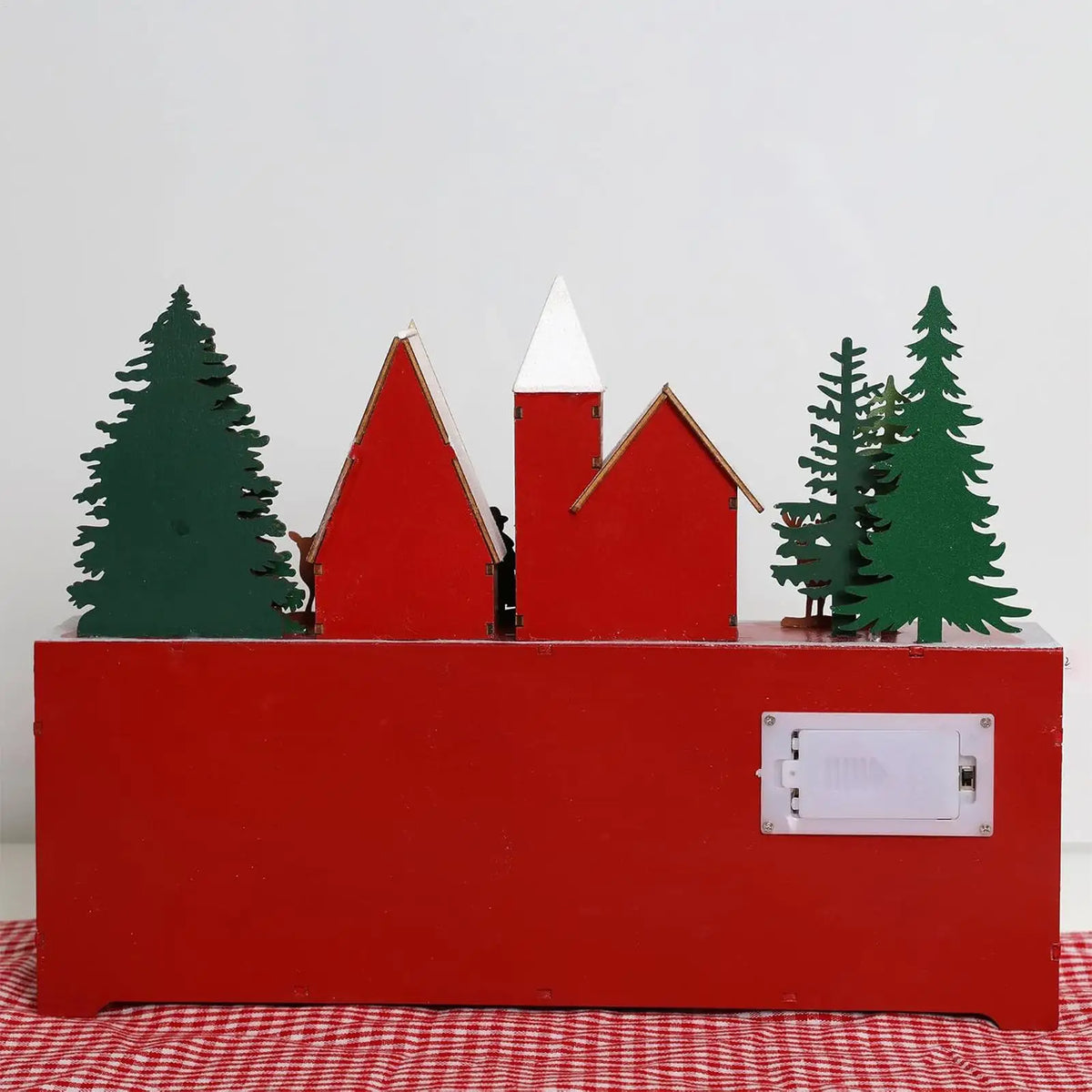 Wood Christmas Advent Calendar 24 Drawers LED Village Decor Advent Calendar Decor PLUSH
