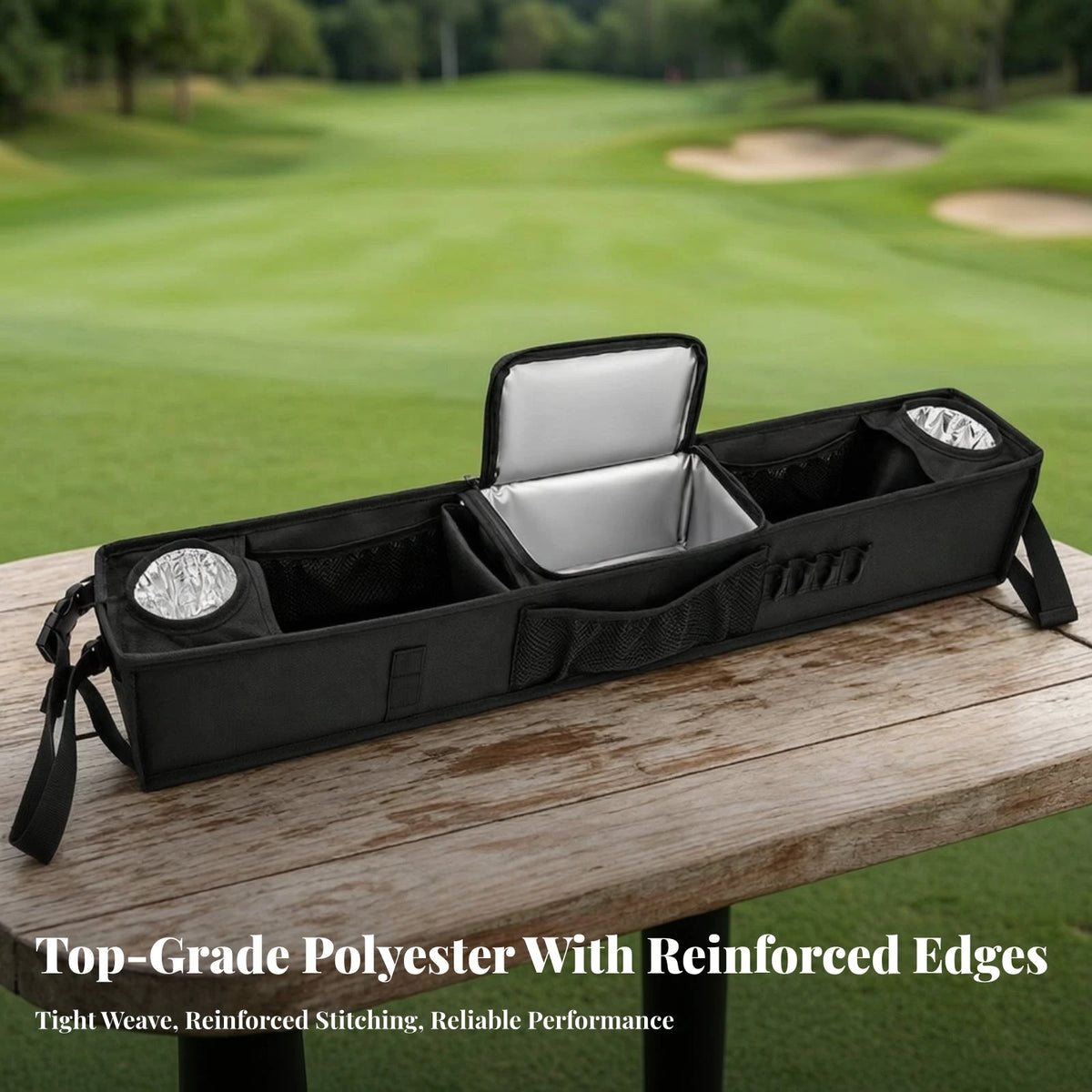 Golf Cart Front Organizer with Insulated Cup Holders Golf Cart Organizer PLUSH