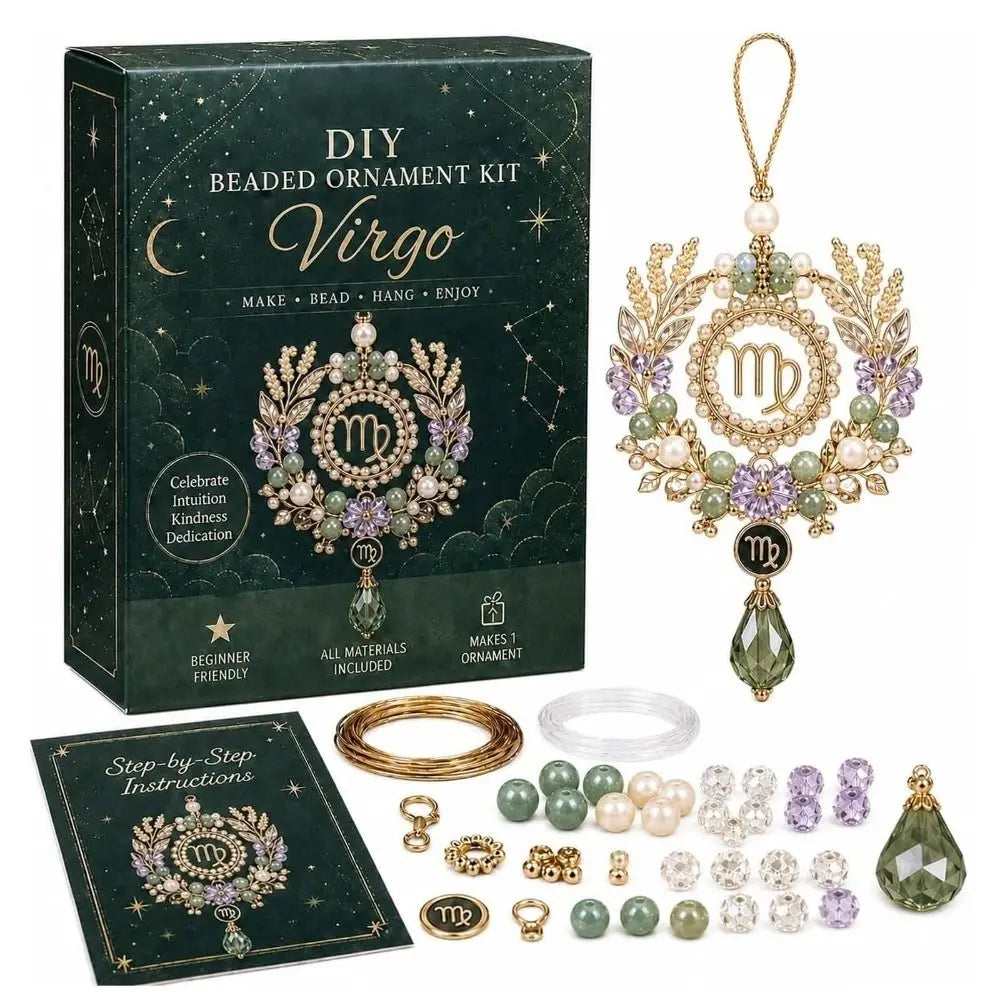 DIY Beaded Constellation Pendant Kit – Zodiac Bag Charm Craft DIY Jewelry Kit PLUSH Style 6