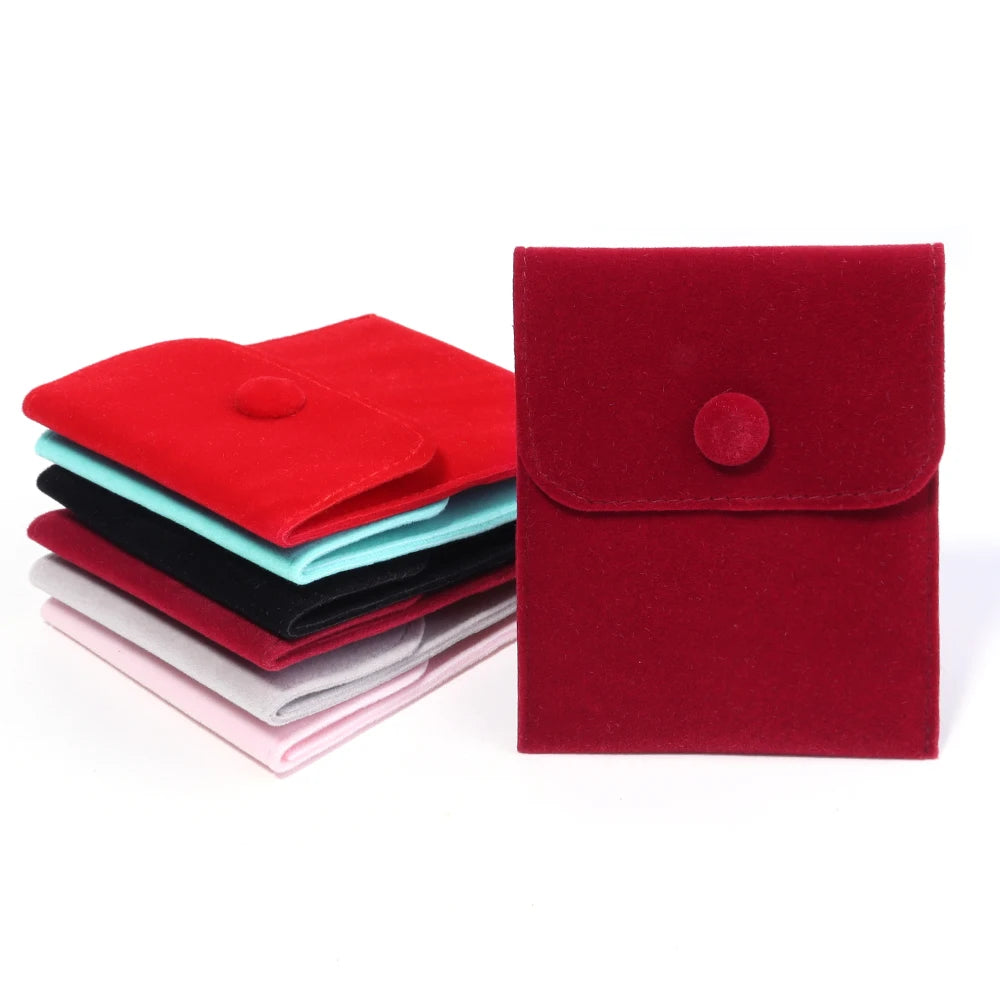 Velvet Snap Button Jewelry Pouch – Rings, Earrings & Gifts Jewelry Packaging Pouch PLUSH