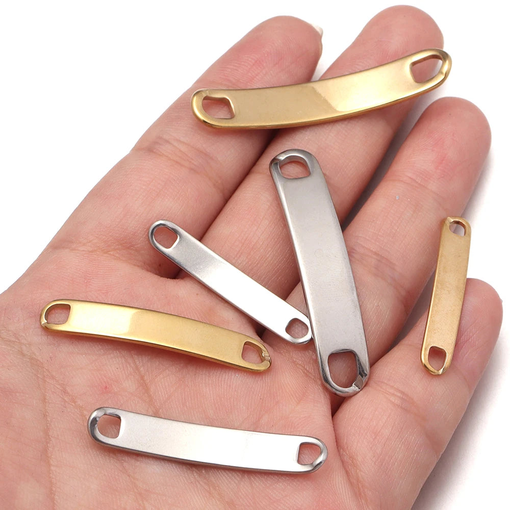 Stainless Steel Curved Bar Connectors – DIY Jewelry Findings Jewelry Connector Findings PLUSH