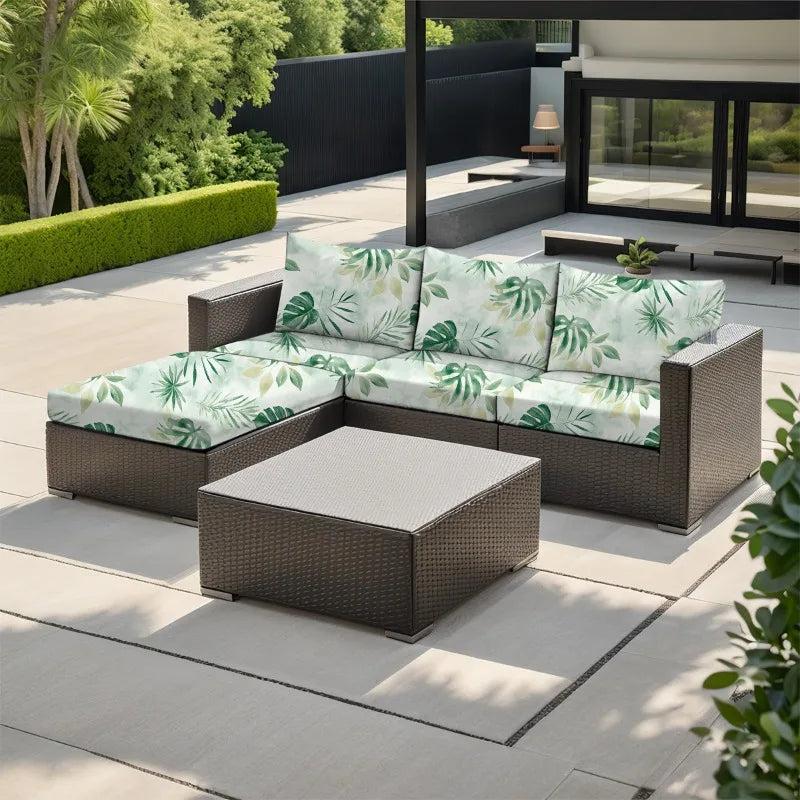 Outdoor Printed Sofa Cushion Cover – Elastic Patio Slipcover Sofa Slipcover PLUSH