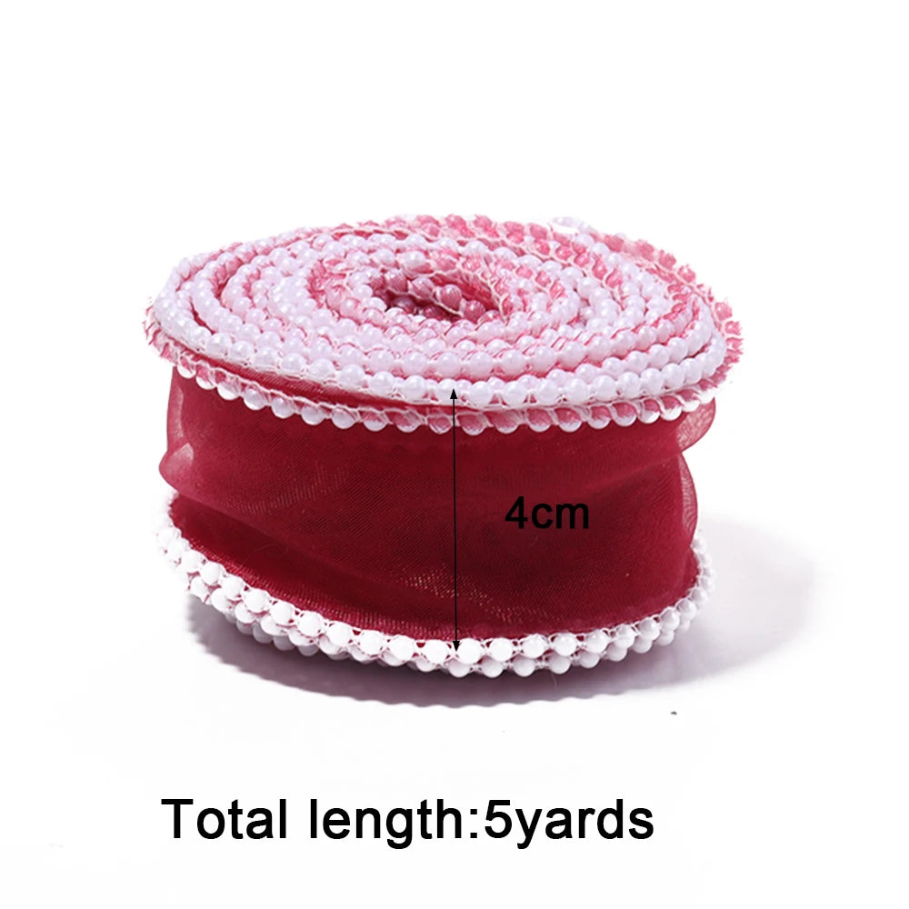 5 Yards Pearl Edge Wave Organza Ribbon – DIY Weddings & Crafts Craft Ribbon Trim PLUSH