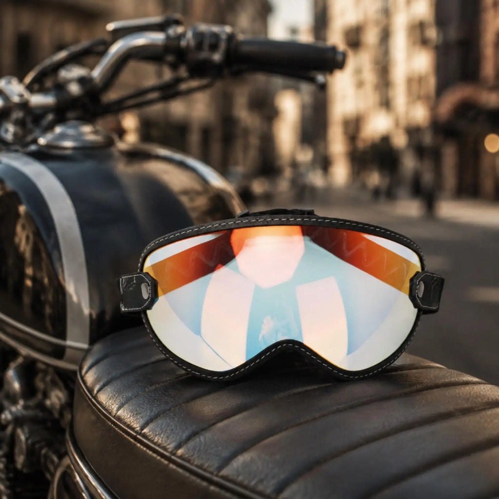 Retro Motorcycle Goggles – Classic Visor for Half Helmets Motorcycle Goggles PLUSH