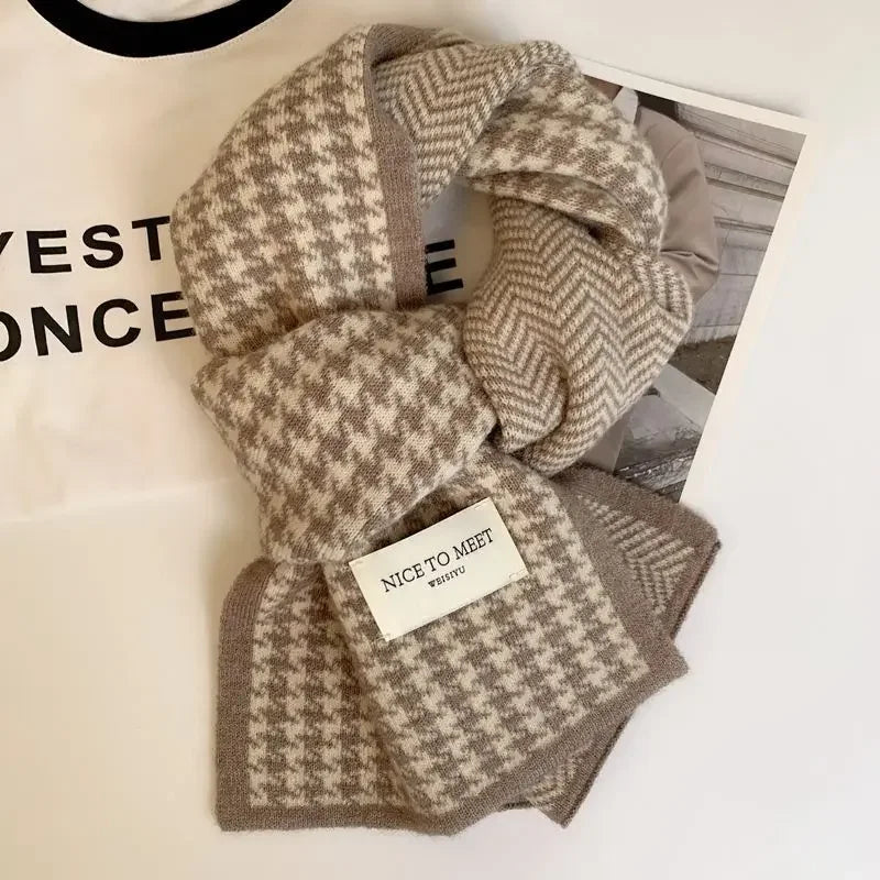 Women's Thickened Double-Sided Knit Scarf Set – Warm Winter Knit Scarf Set PLUSH