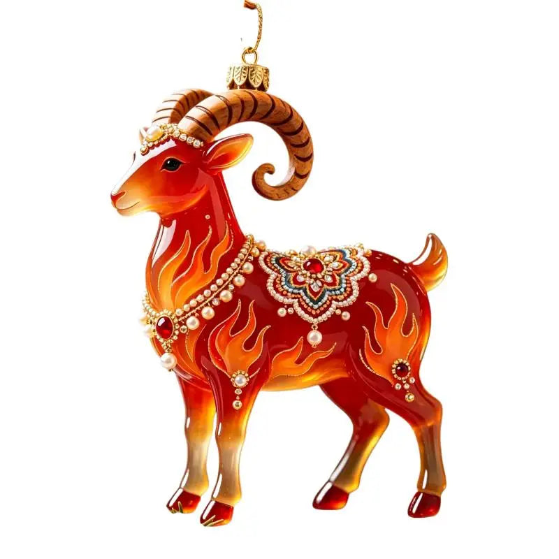 Acrylic Goat Christmas Tree Ornament – Animal Pendant Décor Christmas Tree Ornament PLUSH