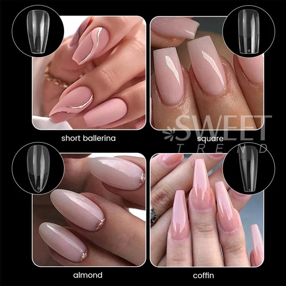 550pcs Frosted Nail Tips – Almond Coffin Press On False Nails Press On Nail Tips PLUSH