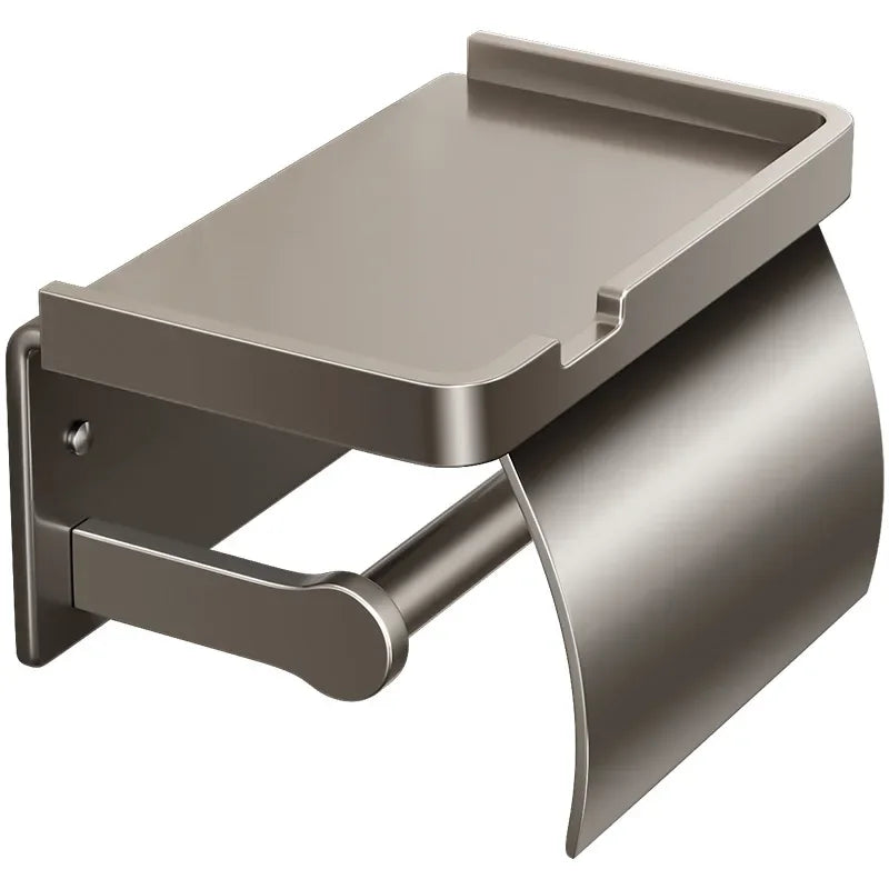 Wall Mounted Toilet Paper Holder Box – Waterproof Aluminum Toilet Paper Holder PLUSH