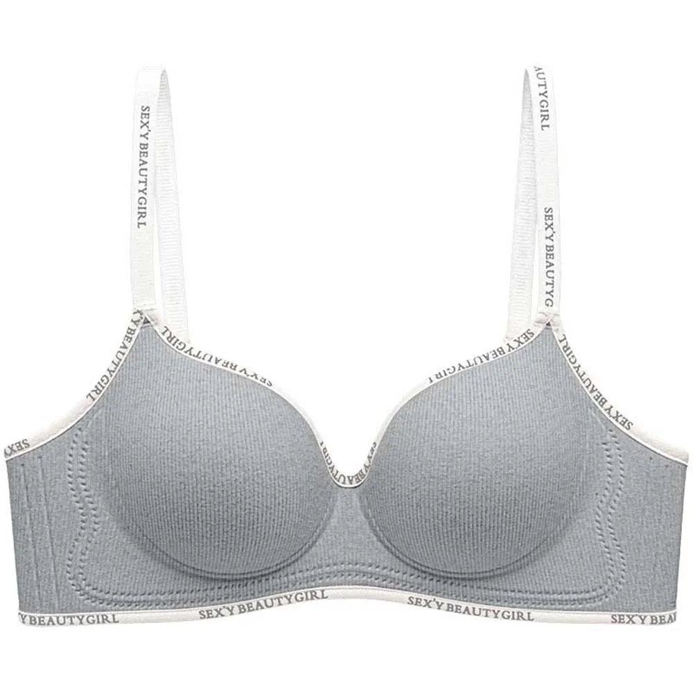 Women's Wireless Deep V Seamless Push-Up Bra – Yoga & Daily Seamless Wireless Bra PLUSH Grey 85A
