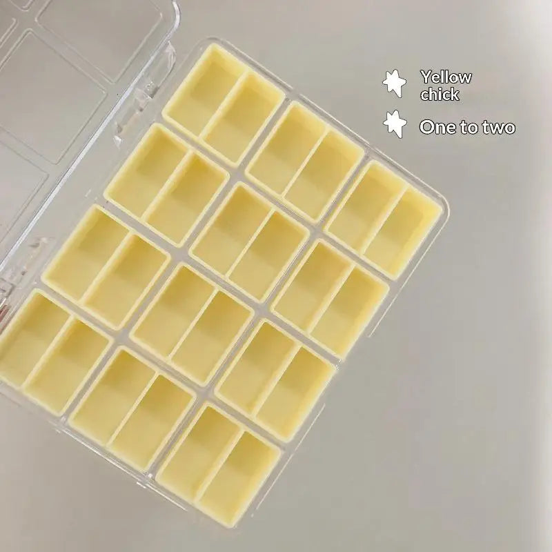 Nail Accessories Storage Box – 24/36/48 Grid Transparent Organizer Nail Accessories Organizer PLUSH 1 Yellow