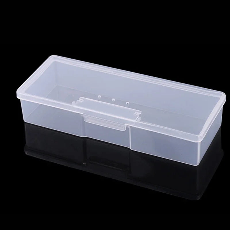 Nail Art Transparent Storage Box – Brush, Rhinestone Organizer Nail Art Organizer PLUSH White 1pc