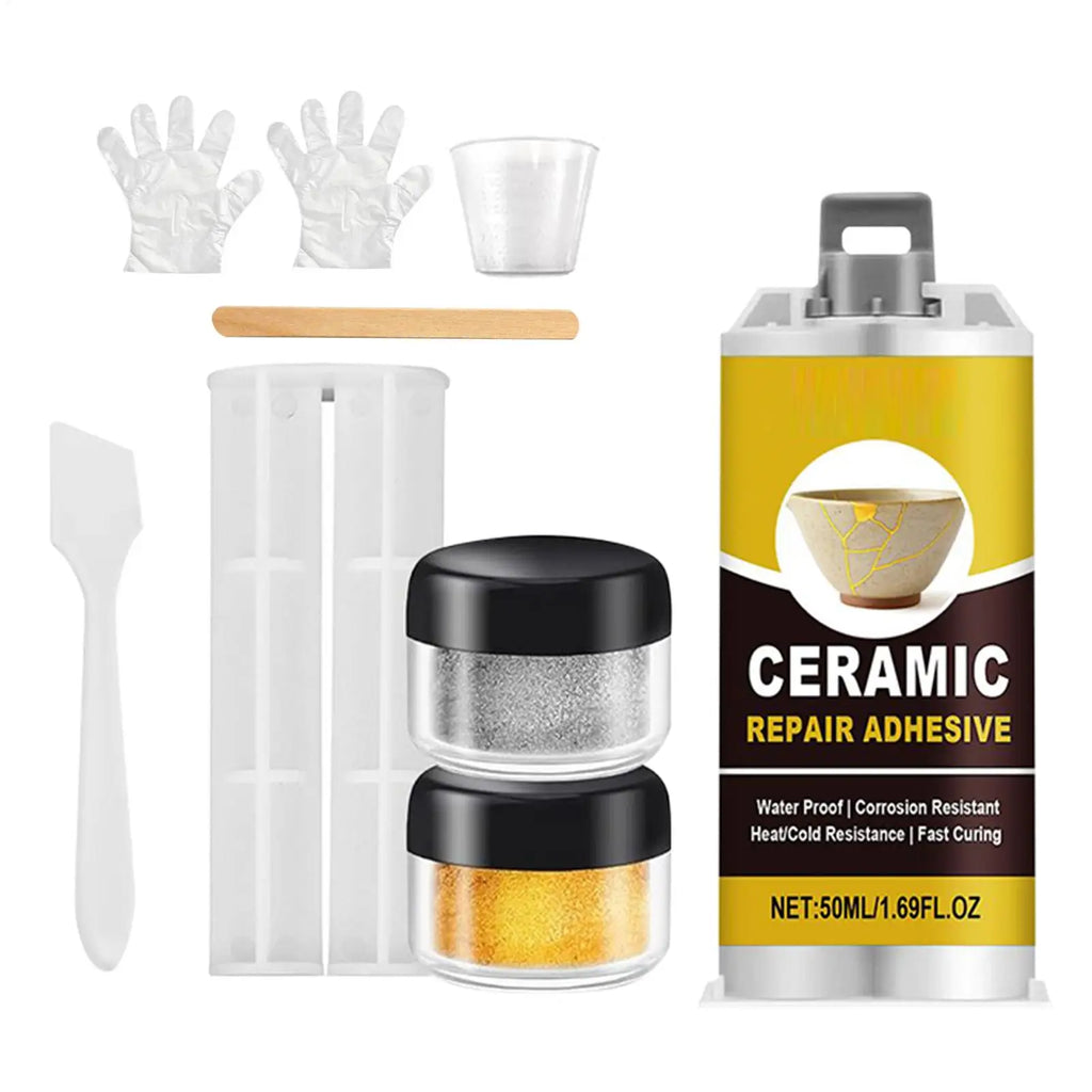 Gold Kintsugi Ceramic Repair Kit – Food-Safe Adhesive Ceramic Repair Kit PLUSH