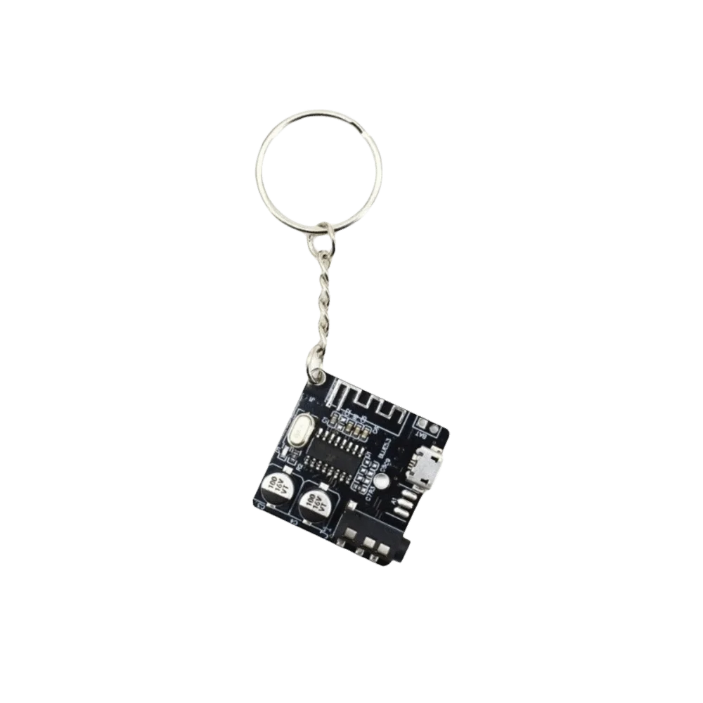PCB Circuit Board Keychain – Cyberpunk Tech Key Fob Novelty Keychain PLUSH Black