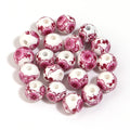 Hot Pink Plum Blossom Ceramic Beads – DIY Jewelry 6–12mm Ceramic Spacer Beads PLUSH 10mm x 20pcs