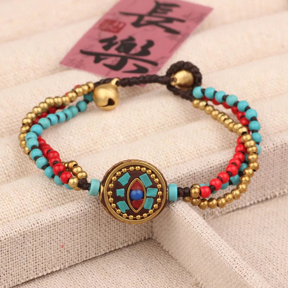 Tibetan Bohemian Beaded Bracelet – Colorful Ethnic Vintage Style Beaded Bracelet PLUSH Style 3