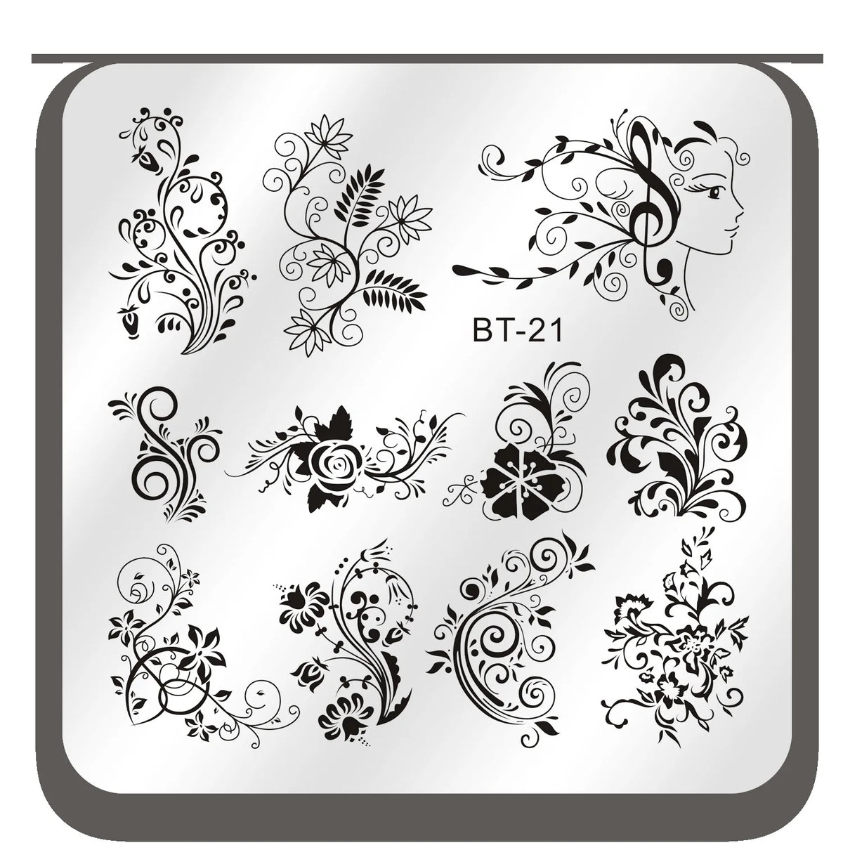 Nail Stamping Plates – Marble Leaves & Animals Stencils Nail Stamping Plate PLUSH BT21