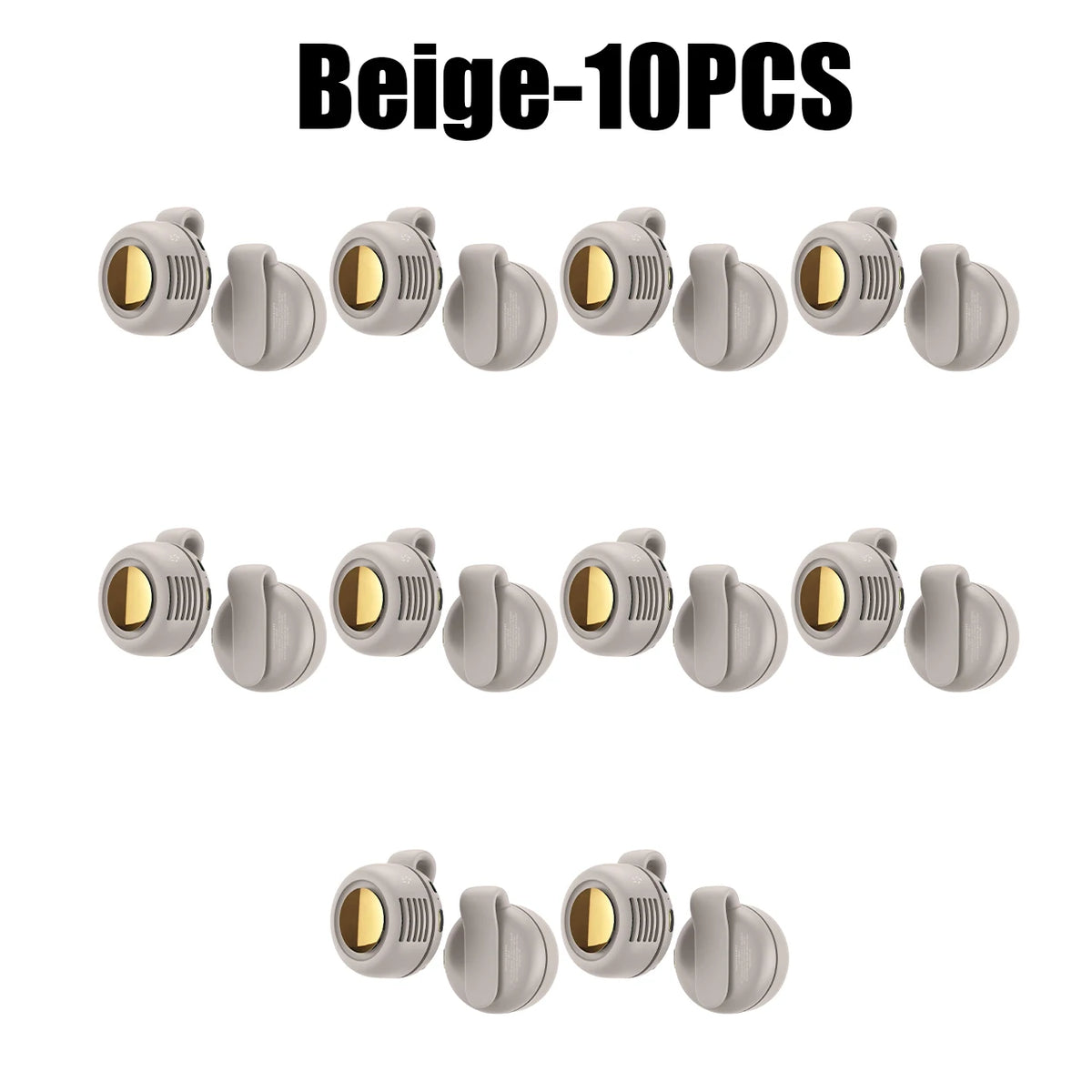 Bladeless Clip-On Mini Fan USB Rechargeable – Travel Fan Personal Clip-On Fan PLUSH Beige 10PCS