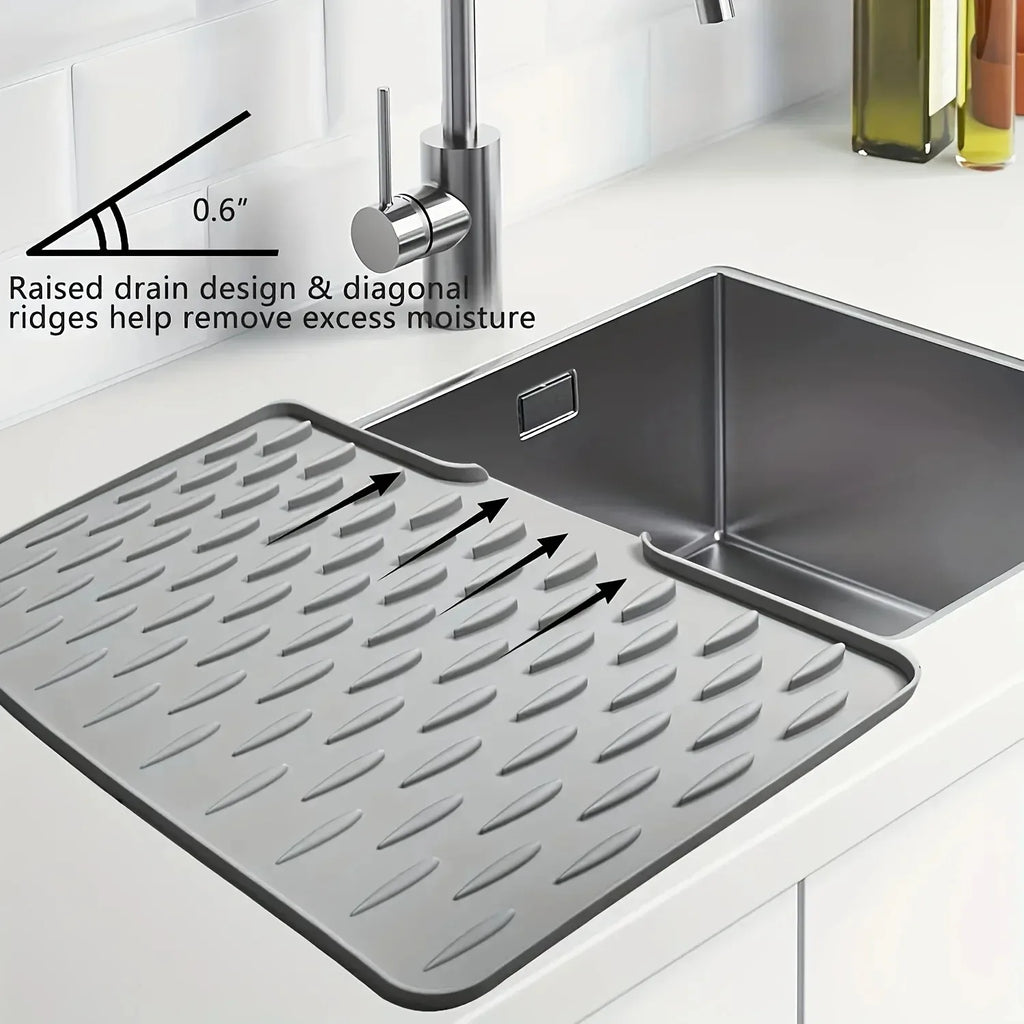 Silicone Drain Mat for Kitchen Sink, Countertop & Fridge Silicone Drain Mat PLUSH