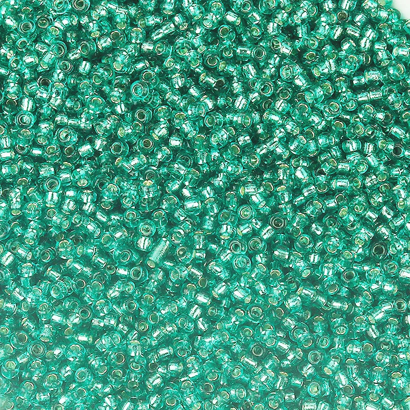 Silver Filled Glass Tube Seed Beads 10g – DIY Jewelry Making Glass Seed Beads PLUSH green