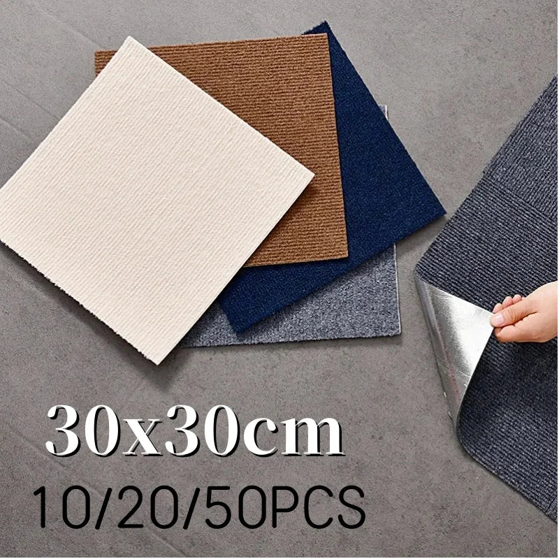 50pcs Peel & Stick Carpet Tiles 30x30cm – DIY Floor Mats Peel & Stick Carpet Tiles PLUSH