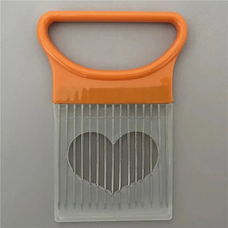 Stainless Steel Onion Holder & Vegetable Slicer Kitchen Tool Vegetable Slicer Tool PLUSH Orange