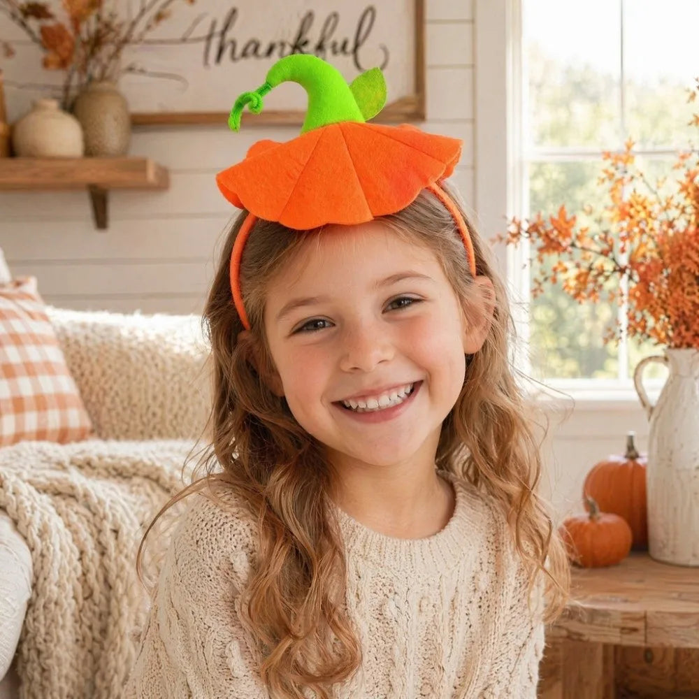 Halloween Pumpkin Headband – Festive Party Hair Hoop Halloween Headband PLUSH