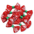 30pcs Christmas Satin Ribbon Bows 2.5x4cm – Handmade Bowknots Ribbon Bows PLUSH Red 2.5X4cm