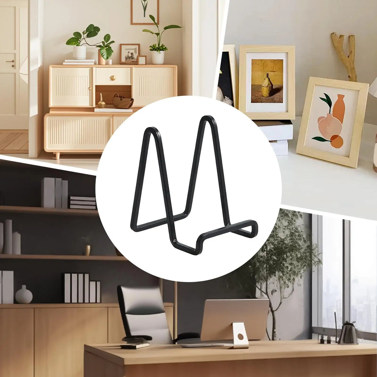 Black Metal Display Stand for Plates, Frames & Books Display Stand PLUSH