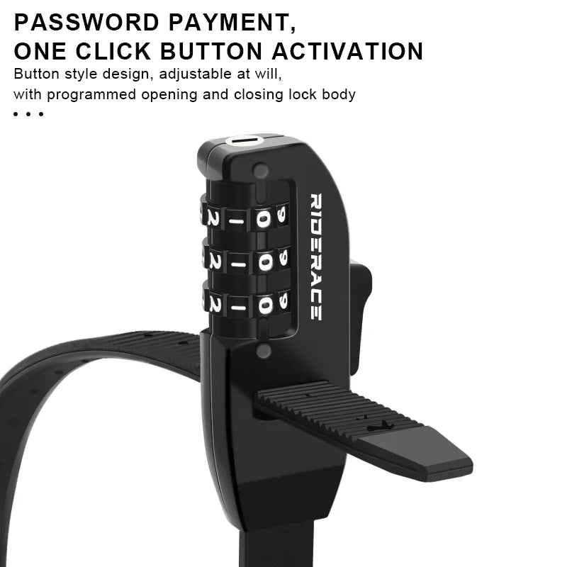 RIDERACE 3-Digit Combination Cable Lock – Bike & Scooter Bicycle Cable Lock PLUSH