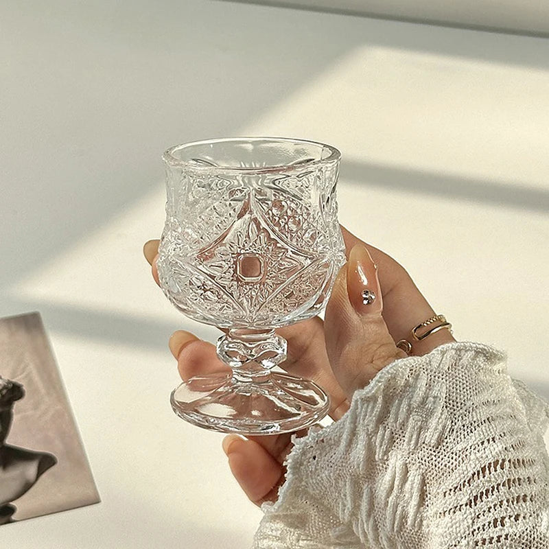 Vertical Striped Glass Cup – Coffee, Juice, Wine & More Glass Drinkware Cup PLUSH