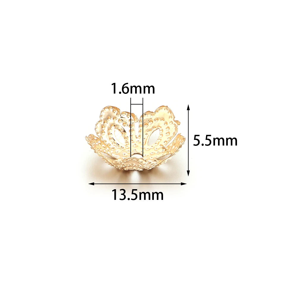 100pcs Metal Flower End Cap Spacer Beads for DIY Jewelry Jewelry Findings PLUSH