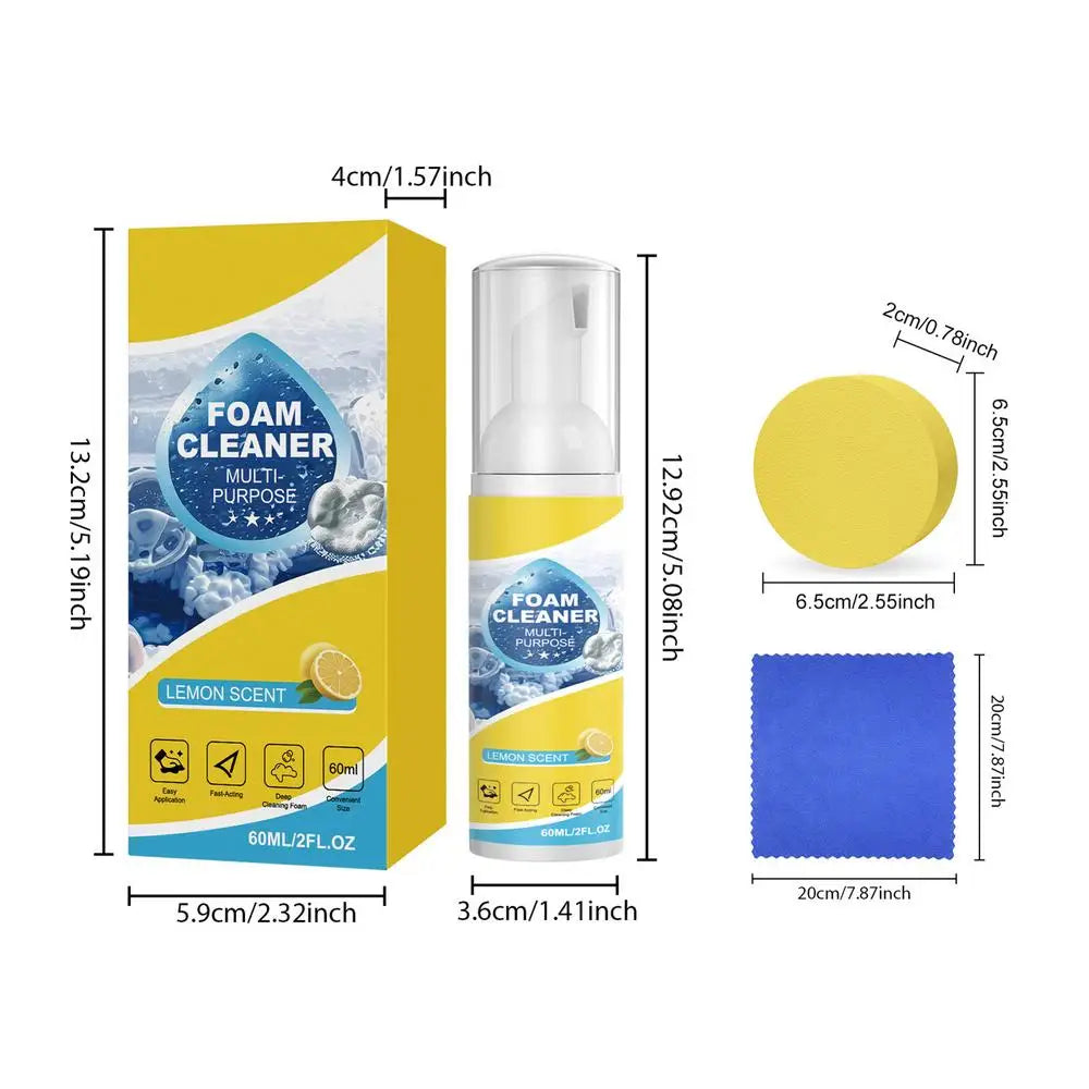 60ml Car Foam Cleaner Spray – Multi-Surface Interior Cleaner Car Foam Cleaner PLUSH 60ml