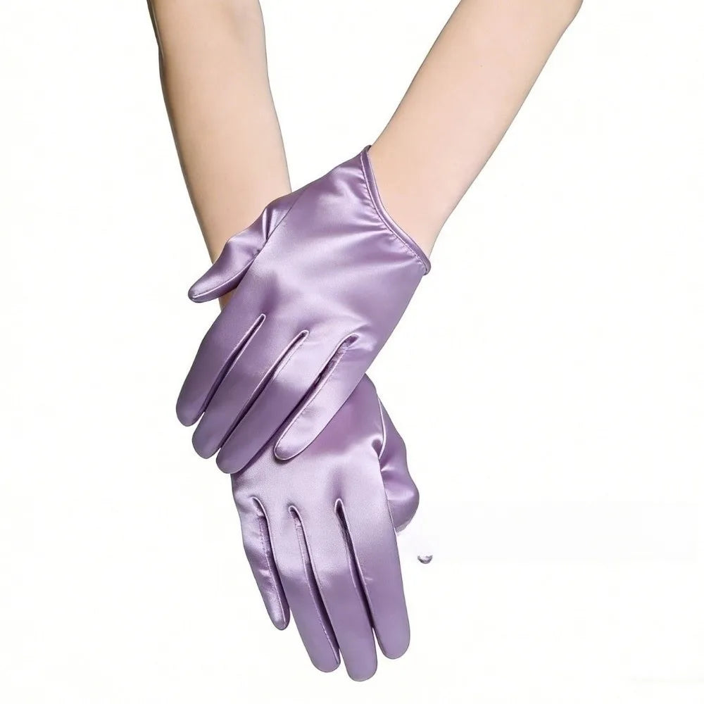 Anti-Slip Half Finger Dance Gloves – Halloween Cosplay Fingerless Dance Gloves PLUSH Light Purple