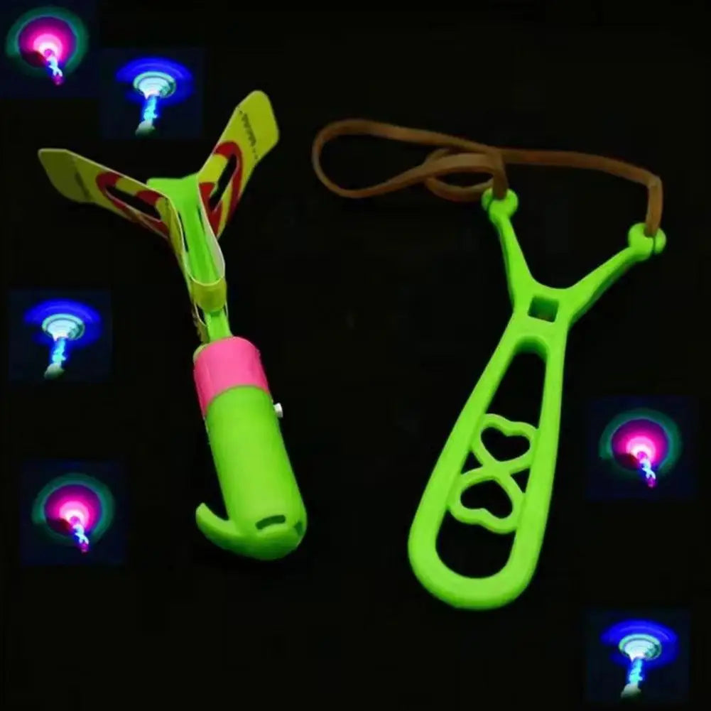 LED Glow in the Dark Rocket Helicopter Launcher Toy for Kids Flying Launcher Toy PLUSH