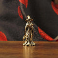 Brass Girl & Dog Figurine – Retro Mini Desktop Ornament Decor Brass Desktop Figurine PLUSH B