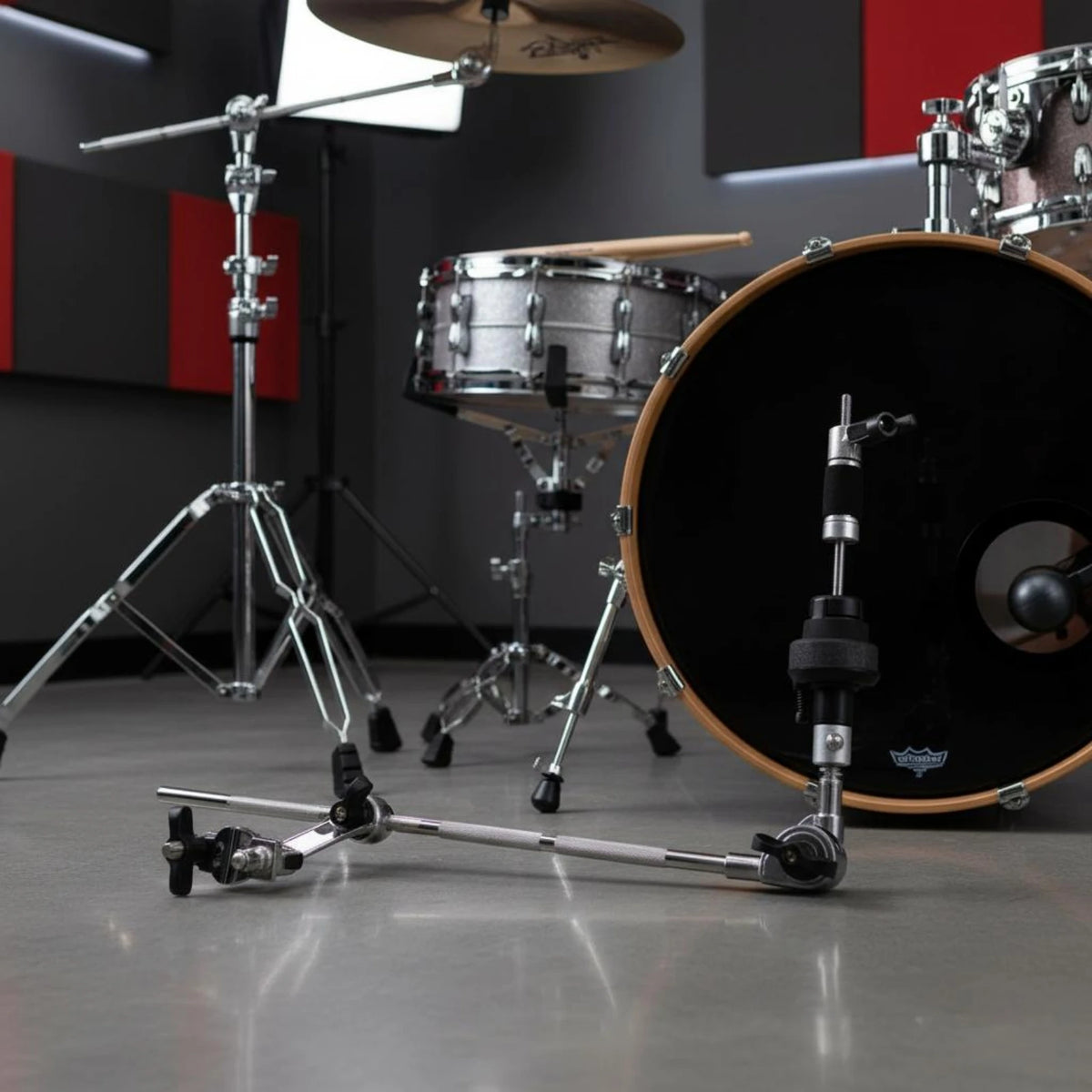 Cymbal Stand Extension Arm – Adjustable Rod Clamp Bracket Cymbal Stand Accessory PLUSH