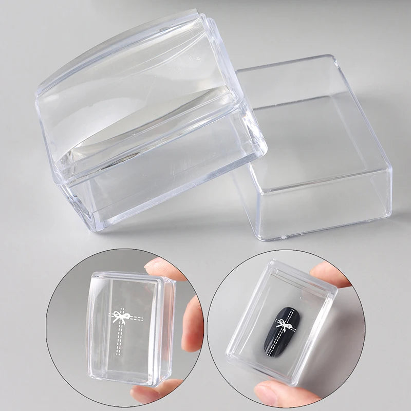 Clear Jelly Nail Art Stamper & Scraper | Rectangular Silicone Nail Art Stamper PLUSH