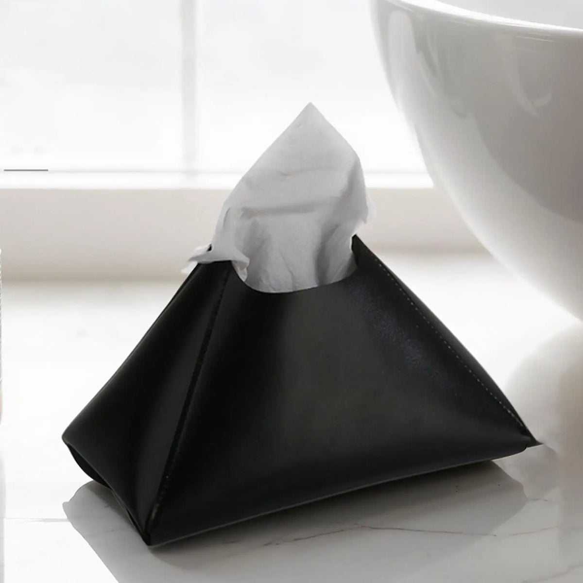 PU Leather Tissue Box Cover | Desktop Paper Towel Dispenser Tissue Box Holder PLUSH