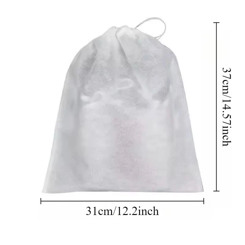 Non-Woven Drawstring Shoe Bags – Dustproof Travel Storage 20/50/100 Shoe Storage Bags PLUSH 37x31cm 20PCS