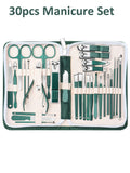 30-Piece Stainless Steel Manicure Pedicure Set | Travel Kit Manicure Pedicure Set PLUSH Deep Green
