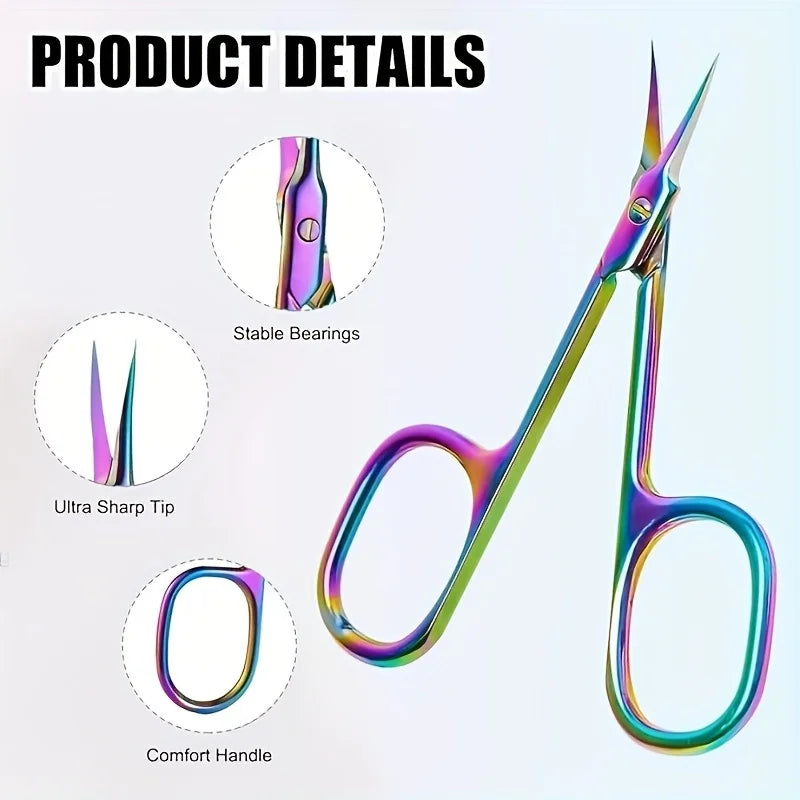 Ouriner Rainbow Titanium Cuticle Scissors – Nail Care Tool Cuticle Scissors PLUSH