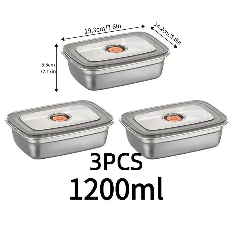Stainless Steel Bento Box – Leak-Proof Lunch Container Bento Lunch Box PLUSH 3PCS 1200ML