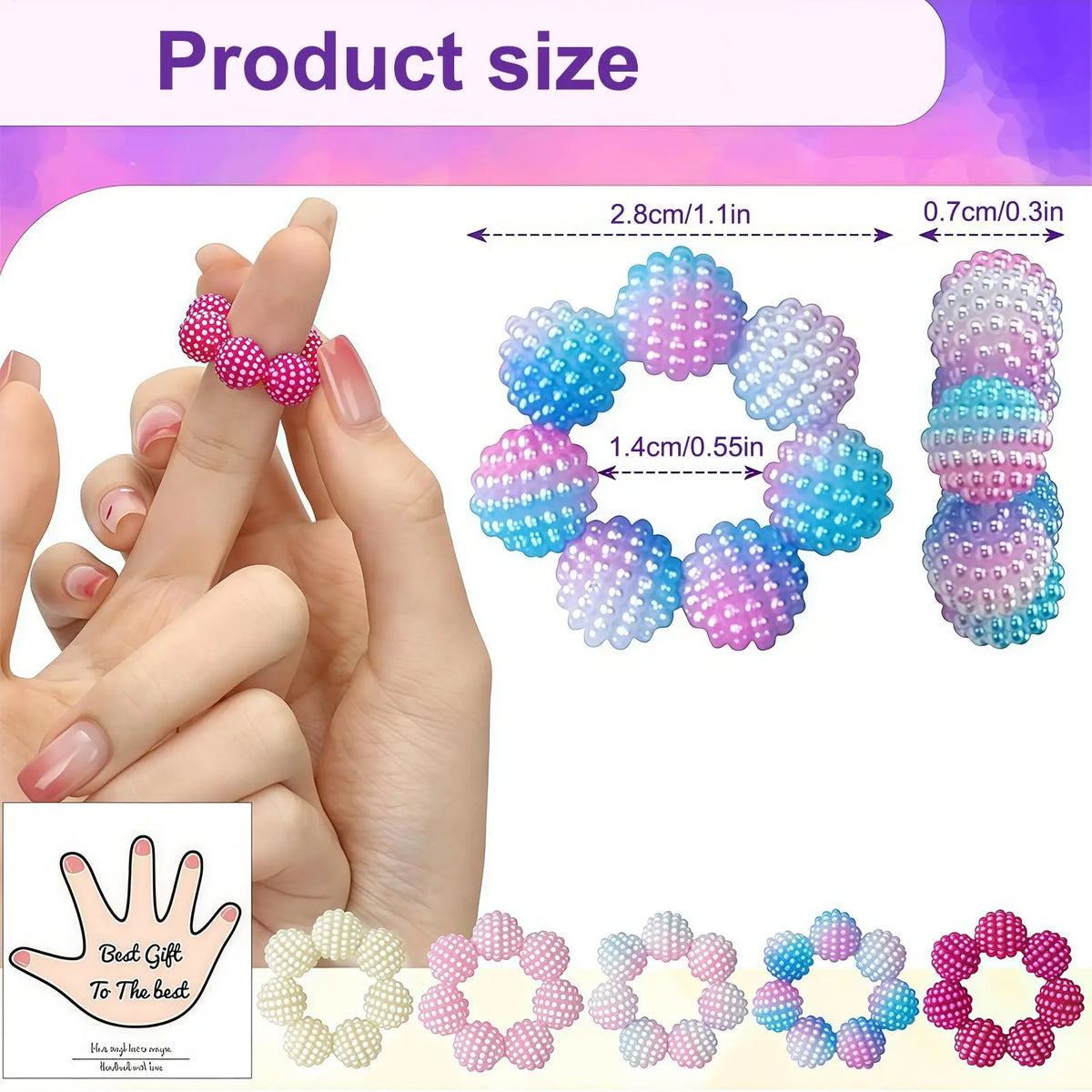 10Pcs Spiky Sensory Fidget Finger Rings – Calming Massager Sensory Fidget Rings PLUSH