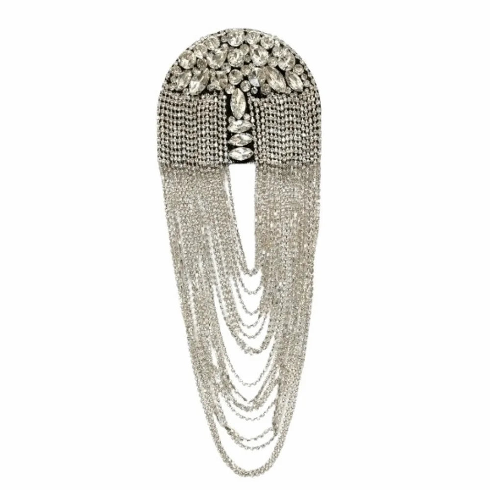 Rhinestone Tassel Epaulettes – Alloy Shoulder Board for Parade Costume Epaulettes PLUSH