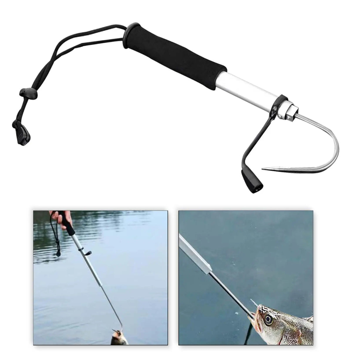 Heavy Duty Telescopic Fish Gaff – Sharp Hook & Ergonomic Handle Telescopic Fish Gaff PLUSH