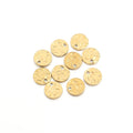 10pcs Stainless Steel Textured Disc Charms for DIY Jewelry Jewelry Charms PLUSH Gold 8mm